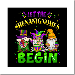 Let The Shenanigans Begin Mardi Gras Gnomes Kids Women Men Posters and Art